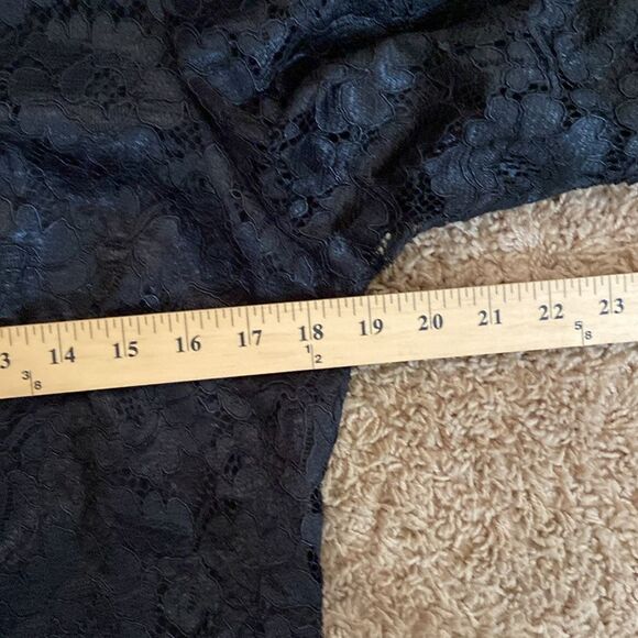 Express Short Black Lace Party Dress Sheer Puffed Long Sleeve size L Whimsigoth - Picture 7 of 10